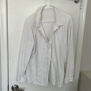 Women’s White Button Down Swimsuit Cover Size XL